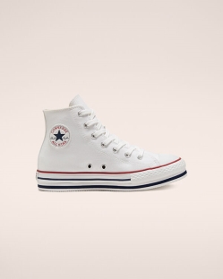 Converse Everyday Chuck Taylor All Star Lány Magasszárú Fehér/Sötétkék/Sötét/Piros | EQYMRLD-HU